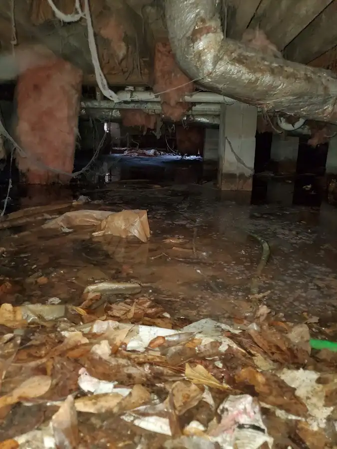 Crawl space flood assessment for Commercial Water Damage Restoration in Decatur