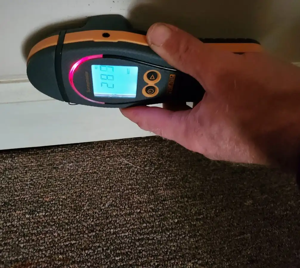 Moisture detection at baseboard during Mold Inspection & Testing in Decatur